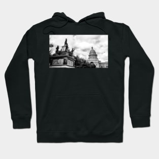 Austin - Capital Of Texas -  Black and White Hoodie